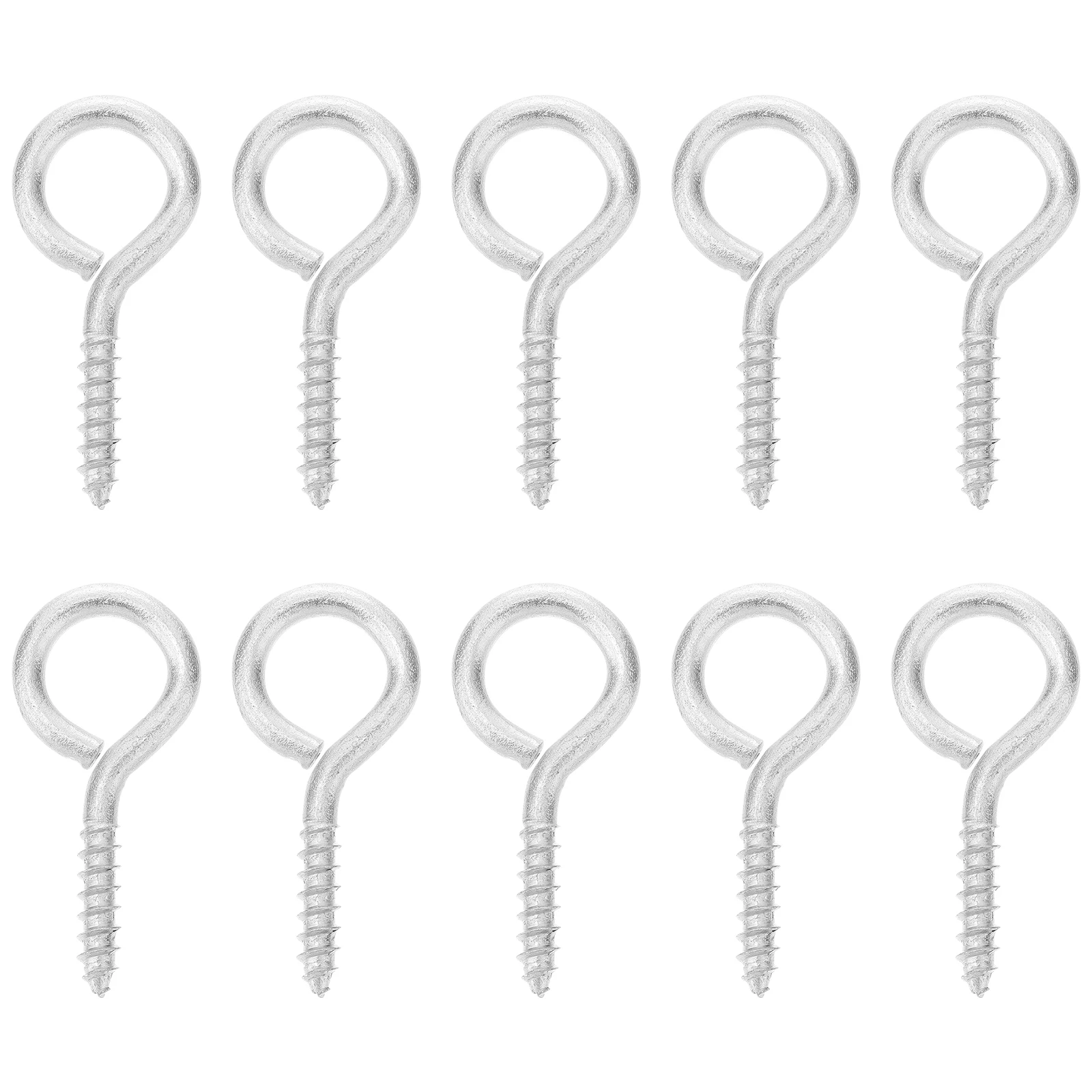 

10pcs Heavy Duty Screw Silver Metal Wall Mount Cable Eyes Outdoor Lifting Hooks Anti Rust Long Term Use Home