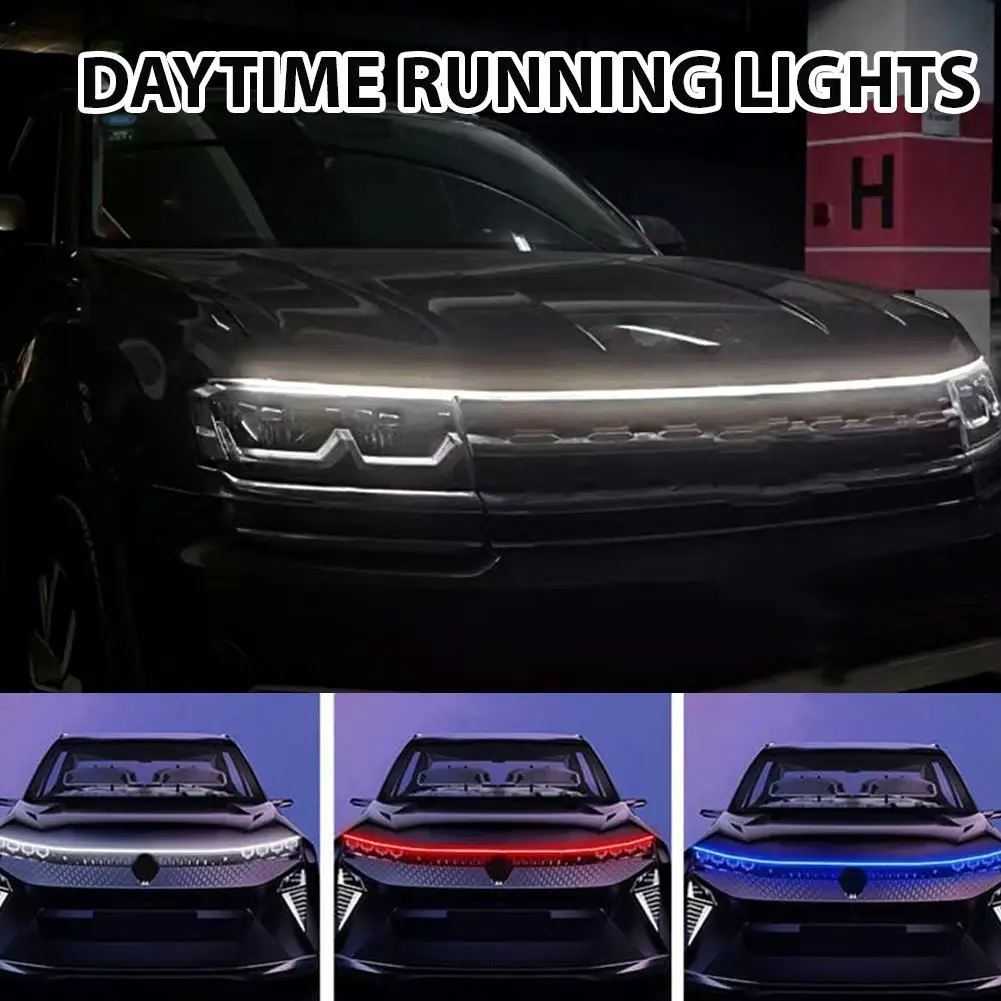 

Dynamic Scanning Car Hood Light Flexible Waterproof Daytime Car Flow Auto Dynamic Light Running Light Universal Strip V5K3