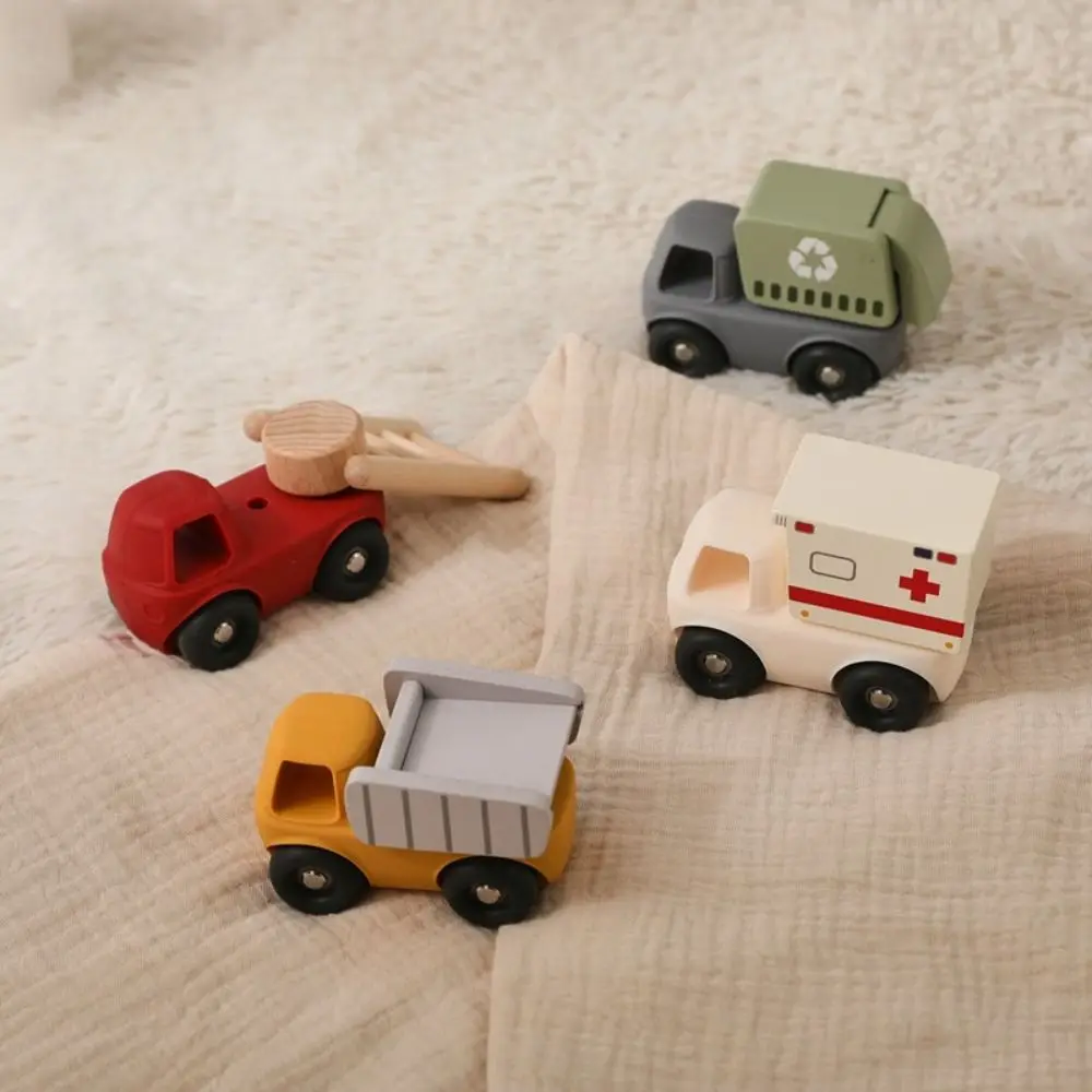 Jeux Montessori détachables, corps multifonctionnel en Silicone, jouet éducatif, voitures, chariot en bois, conception mixte et assortie