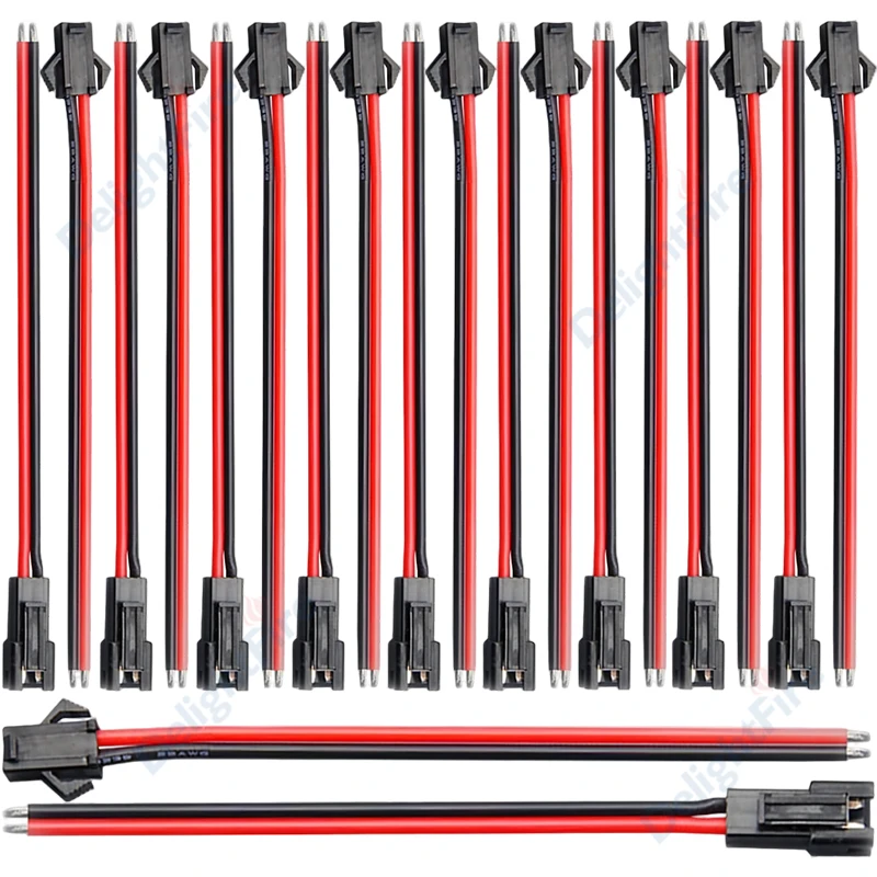 SM JST Connector Cable 22 20AWG Male Female 2/3/4/5/6Pin 12V LED Connectors For Pixel WS2812B RGB LED Strip Light Lamp Driver