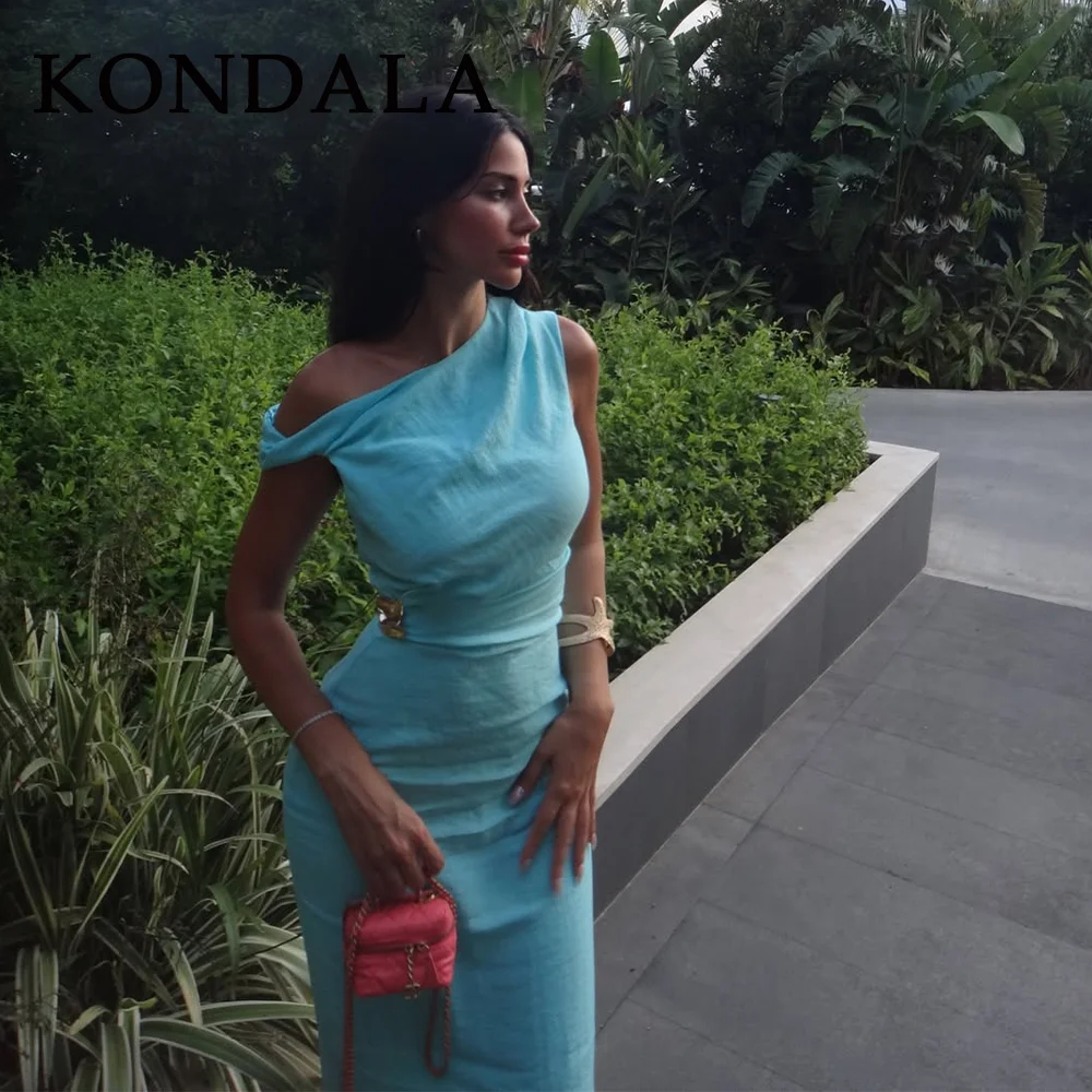 KONDALA 2025 Herfst Winter Elegante Vrouwen Effen Jurk Mode Streetwear Diagonale Kraag Lovertjes Mouwloze Rits Dame Jurk