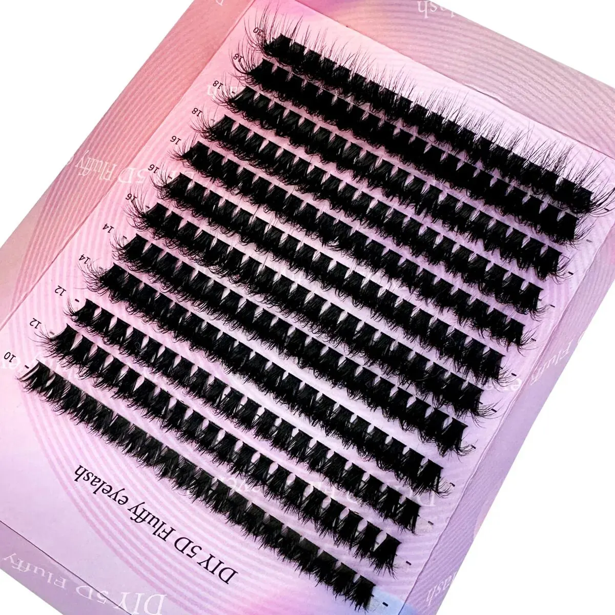 240Ps DIY 5D Fluffy Lash Clusters 100D Thick Eyelash Clusters CC Curl Wispy Individual Lashes 10-20mm Cluster Eyelash Extensions