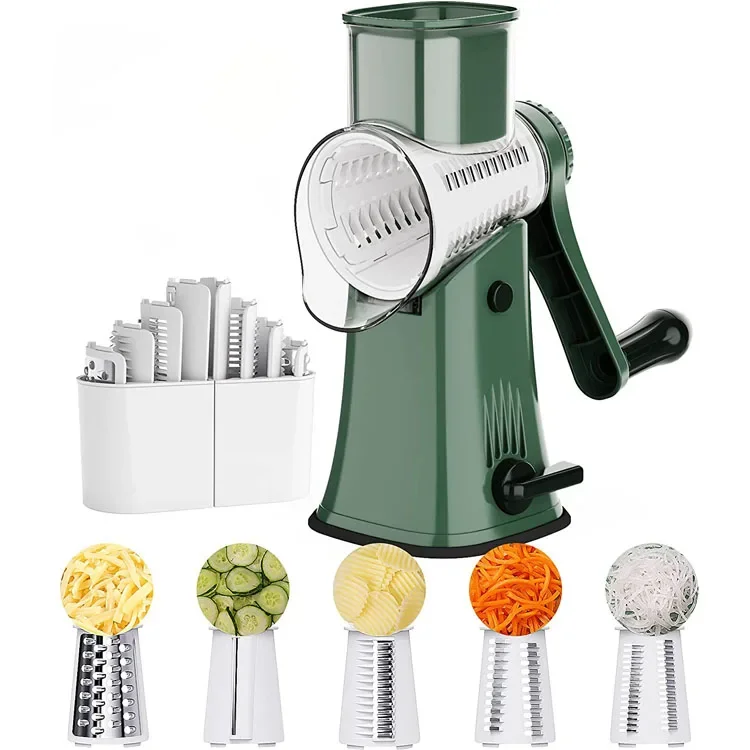 

High quality Rotary Cheese Grater Shredder 5 in 1mandoline slicers Drum Vegetable Slicer chopper Potato Cutter grinder