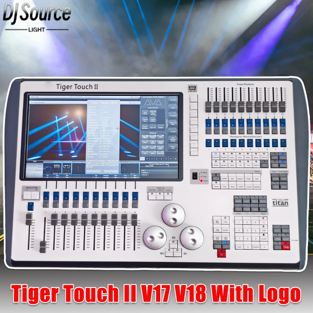 

New V17/V18 System Tiger Touch II Lighting Console I7 DMX Controller Disco Club DJ Stgae Control Beam Moving Head Bar Light
