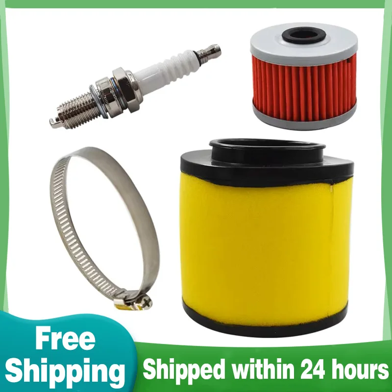 Air Filter Element Cleaner with Oil Filter Spark Plug Tune Up Kit For Honda Foreman Fourtrax 300 400 450 TRX300 TRX400FW TRX450S