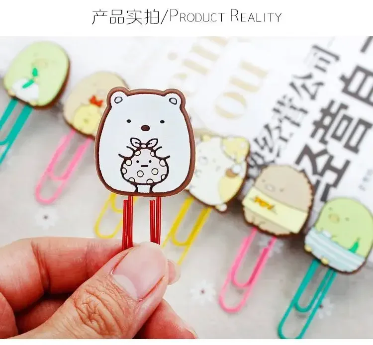 Clip de papel de animales Kawaii, marcapáginas decorativo, carpeta, Clips para archivos, suministros escolares y de oficina, regalo de papelería para niños