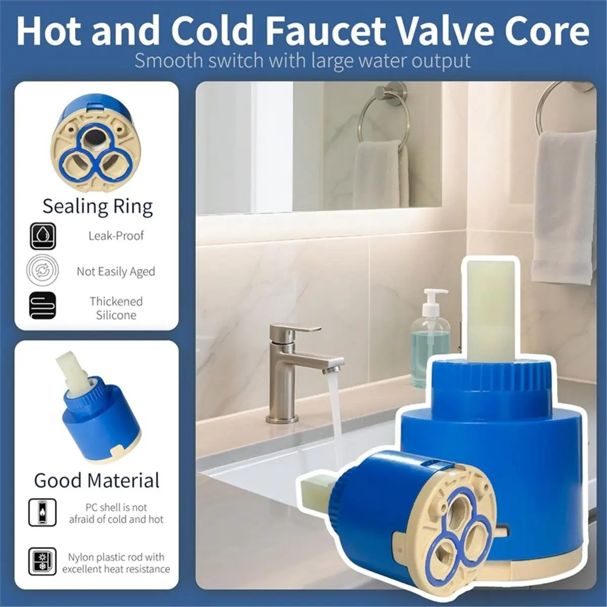 (A02R] N35DW Faucet Cartridge,Suitable for and Pfist Single Handle Faucet,for Glacier Bay Models 169-640