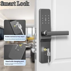 Smart Door Lock Anti Theft Door Electronic Lock Rental House Hotel with IC Card Remote APP Apartment Password Lock with Key