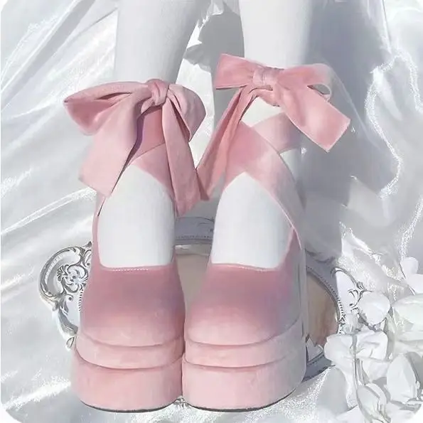 Designer Platform Women Mary Jane Shoes Fashion Elegant Cross Strap Thick Heel Shoes Ladies College Style Dress Pumps Shoes view 3