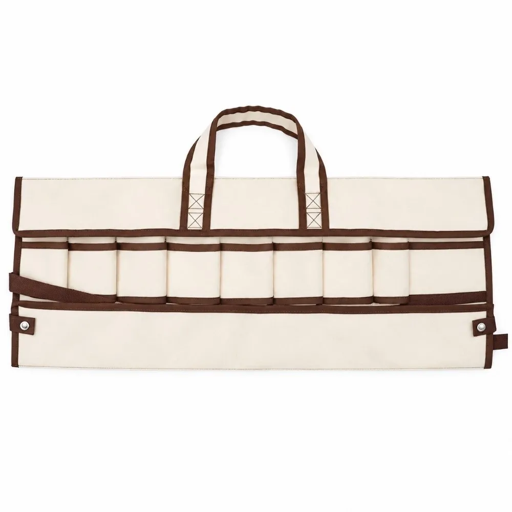 600D Oxford Cloth Garden Tool Bag Foldable Water Proof Tool Storage Bag Portable 9 Pockets Gardening Tool Organizer