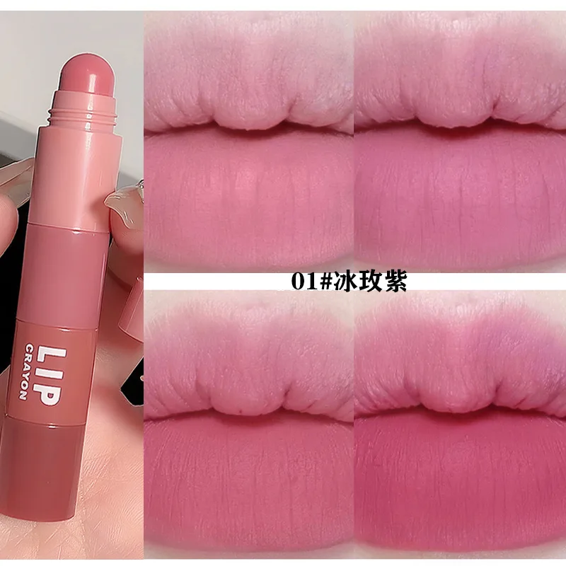 Cappuvini Crayon lápiz labial mate esmalte de labios textura cremosa Color que muestra barro labial mate esmalte de labios lápiz labial para mujer