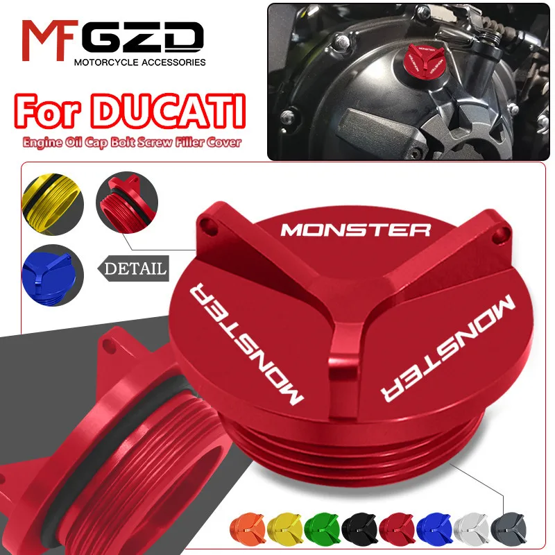 For Monster 821 1100 1200 1200S 2011-2020 Motorcycle Accessories CNC M20*2.5 Engine Oil Cap Fuel Filler Cap Protection monster