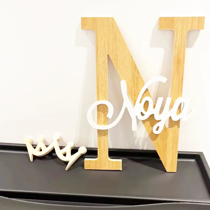 

Custom wooden name wood big letters Modern Nursery Bedroom Baby Boys Girls Decor Sign Gifts for kids