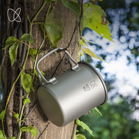 Titanium Cup Ultralight KEITH Foldable  Collapsible  Mug for Camping Hiking Travel  200-900ml with Lid & Pouch for Outdoor