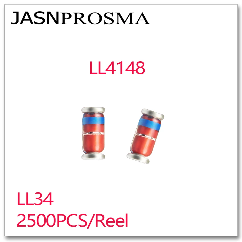 JASNPROSMA 2500PCS LL4148 Fast switching Silicon epitaxial planar diode 1N4148 4148 LL34 IN4148 1206 RoHS SMD Zener Zmm