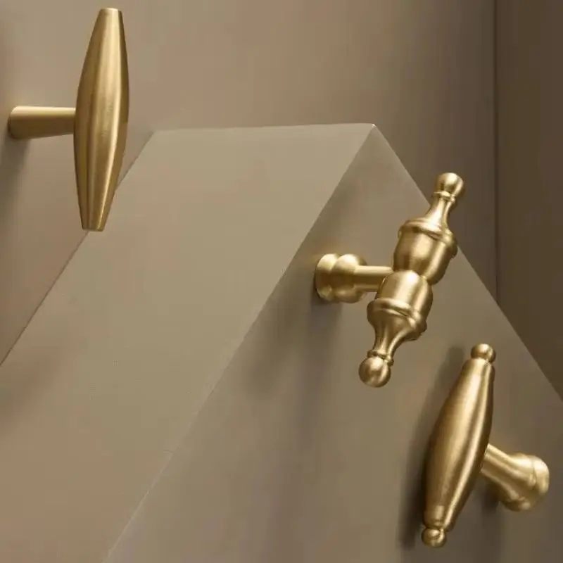 T bar Handle Bedroom Pulls Kitchen Cabinet Door Pull Handle Modern Style/Vertical lines Solid Brass Drawer Knobs