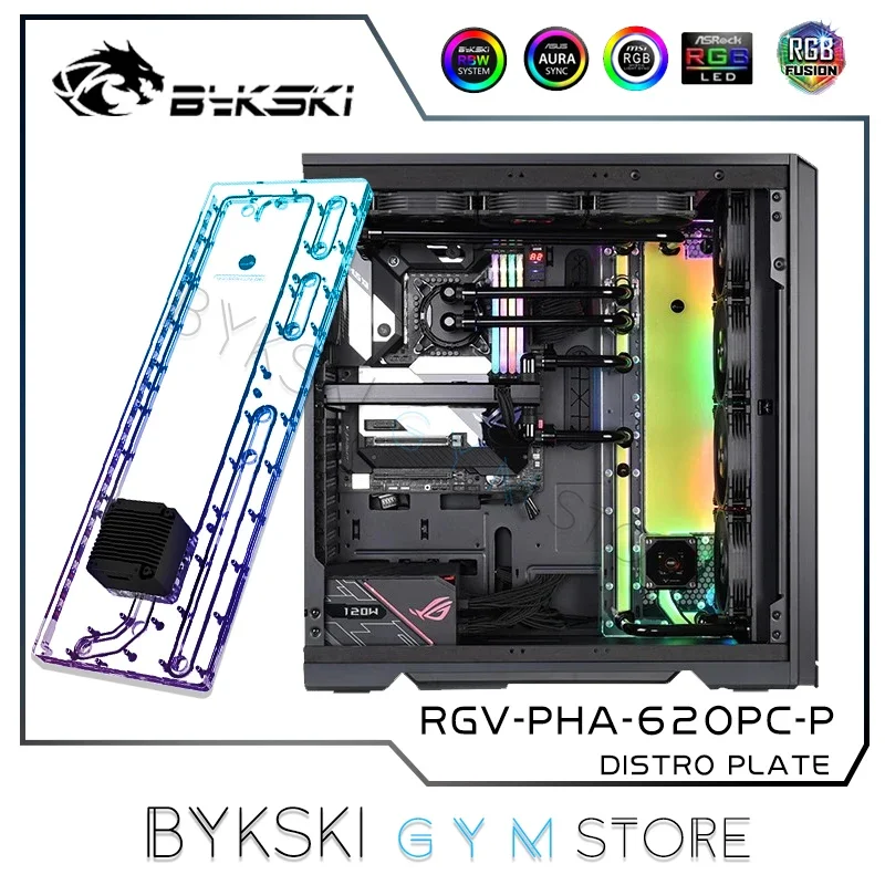 

Bykski PC Case Phanteks 620PC Waterway Plate Guide Plate Scheme,Distro Plate GPU CPU Fittings Pump Fan Radiator, RGV-PHA-620PC-P