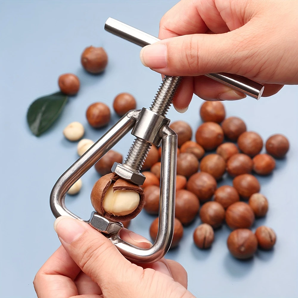 

1 шт., регулируемый зажим для открывания гаек из нержавеющей стали, инструмент для орехов макадамия, идеально подходит для рождественских и новогодних домашних семейных вечеринок