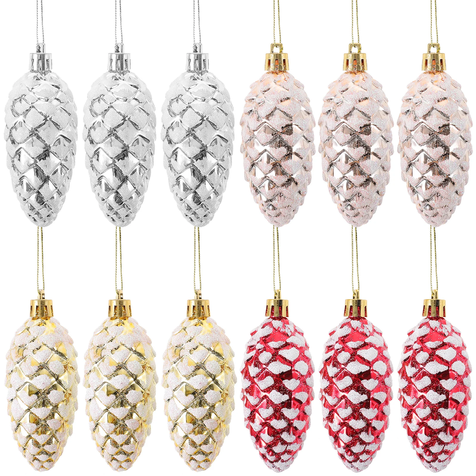 

4 Boxes Pinecone Ball Christmas Decoration Miniature Cones Decorate Pendant Tree Hanging Ornaments Delicate Decors Plastic