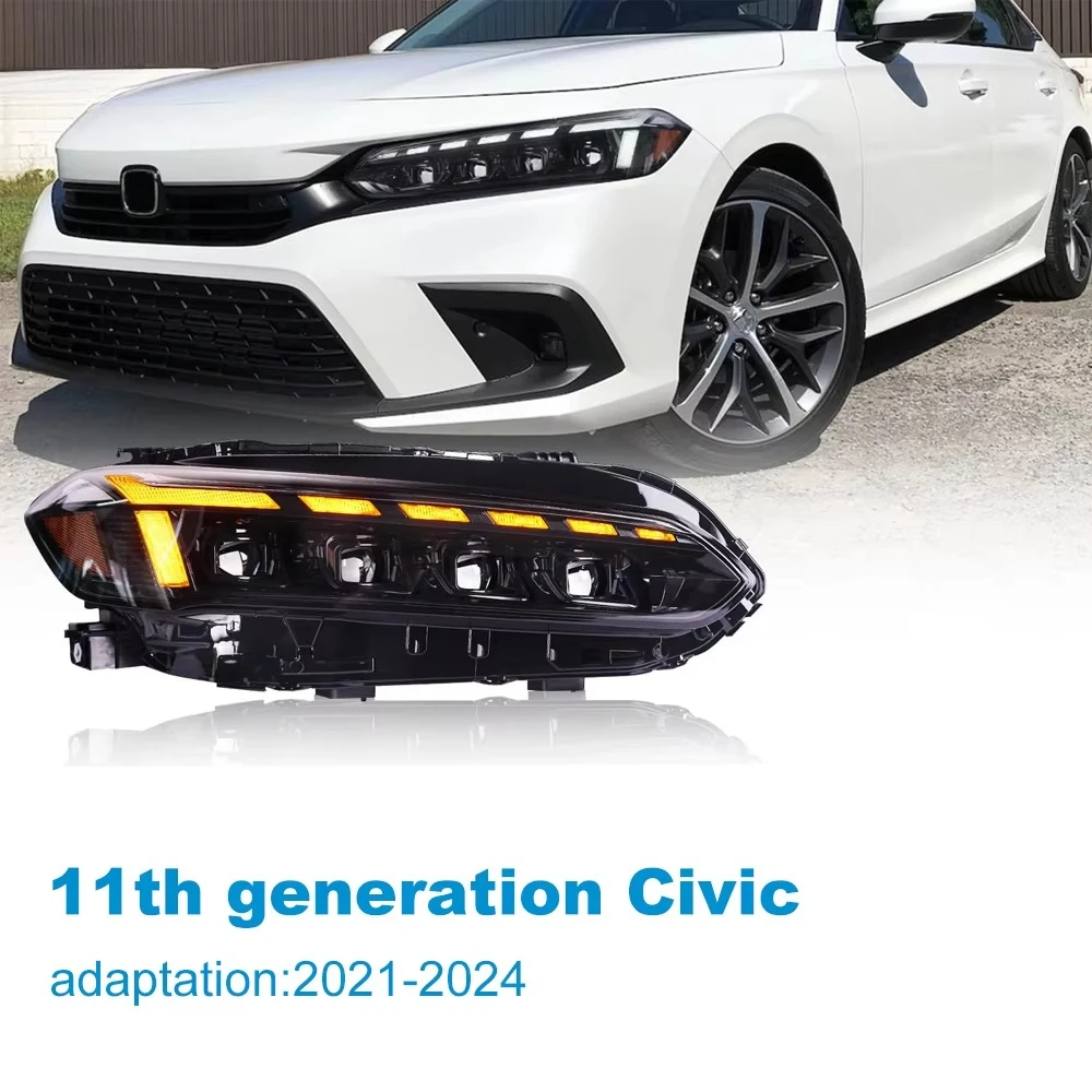 Suitable for 2021-2024 YearEleventh Generation Modified Headlight Assembly LED matrix Lens, Automotive Spare Parts