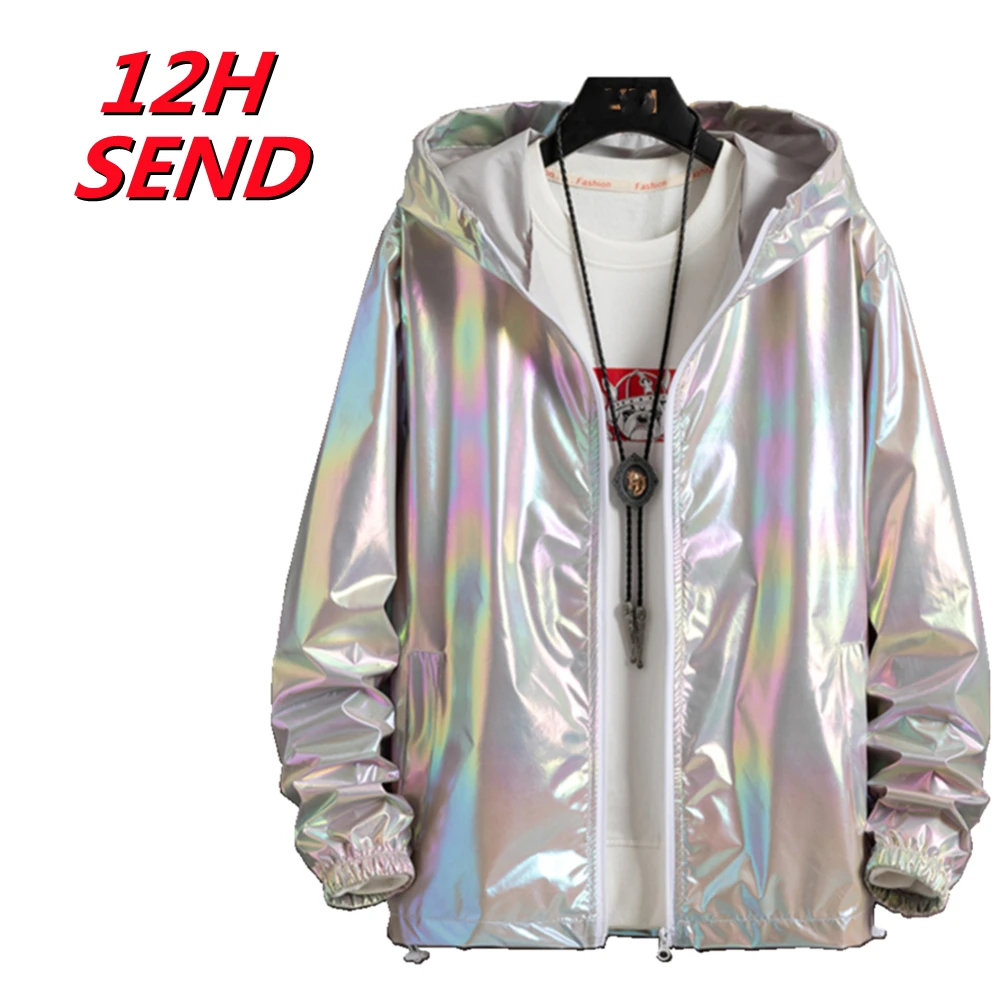 NEW Lovers Jacket Men's Jacket Colorful Full Reflective Jacket Autumn Winter Hip Hop Fashion 3D Night Shiny Windbreaker Hotsale