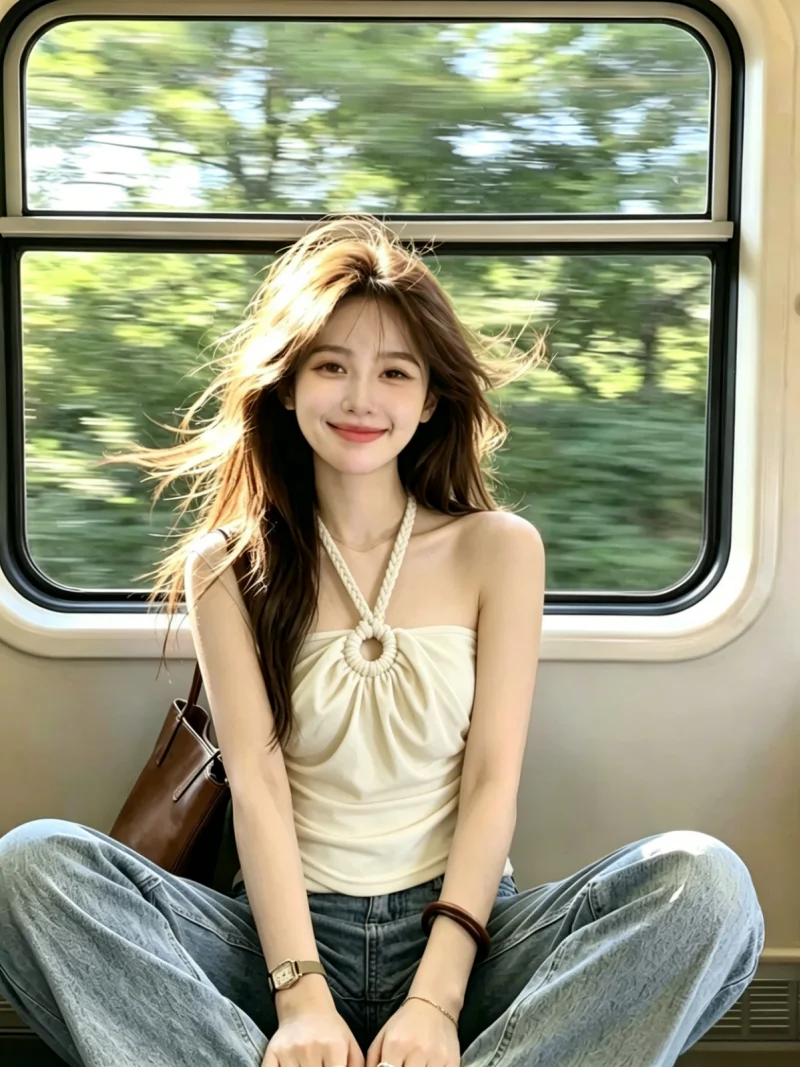 

Summer New Style Sexy Thin Show Self-Preservation Rope Neck Strap Tube Top Vest Women's Fashion Commute Hollow out Backless