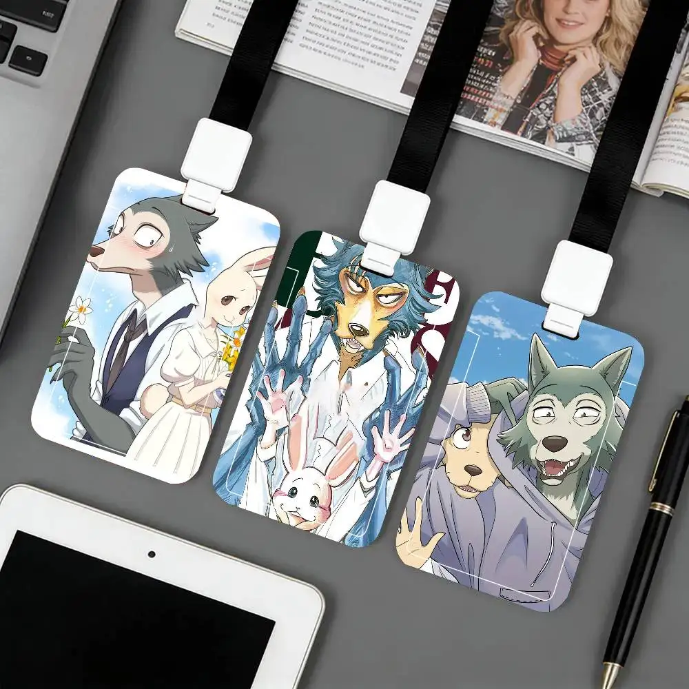 B-Beastars Black Lanyard Card Holders Student Meal Cards And Campus Ids School