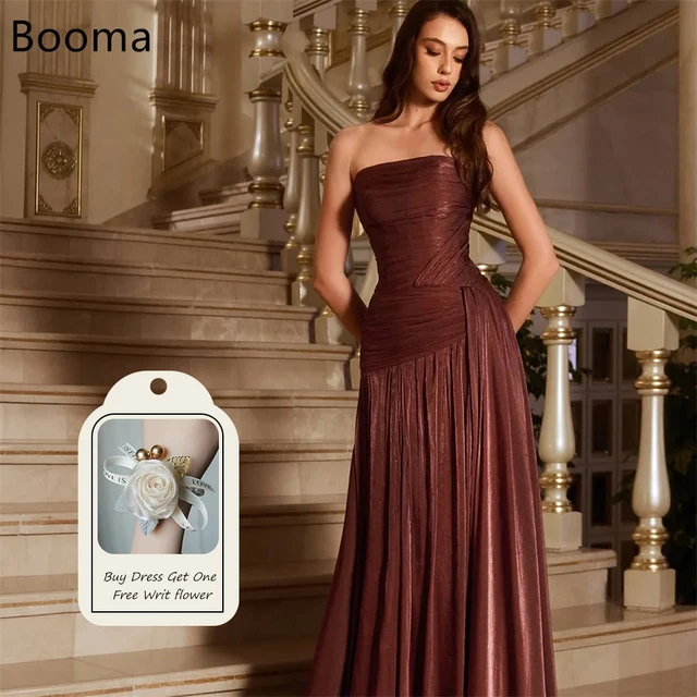 booma evening dresses store Booma Elegant Pink Prom Dresses Bishop Sleeves High Slit Taffeta Evening Dresses Sweetheart A-line Long Party Gowns with Buttons - Price history & Review | AliExpress Seller
