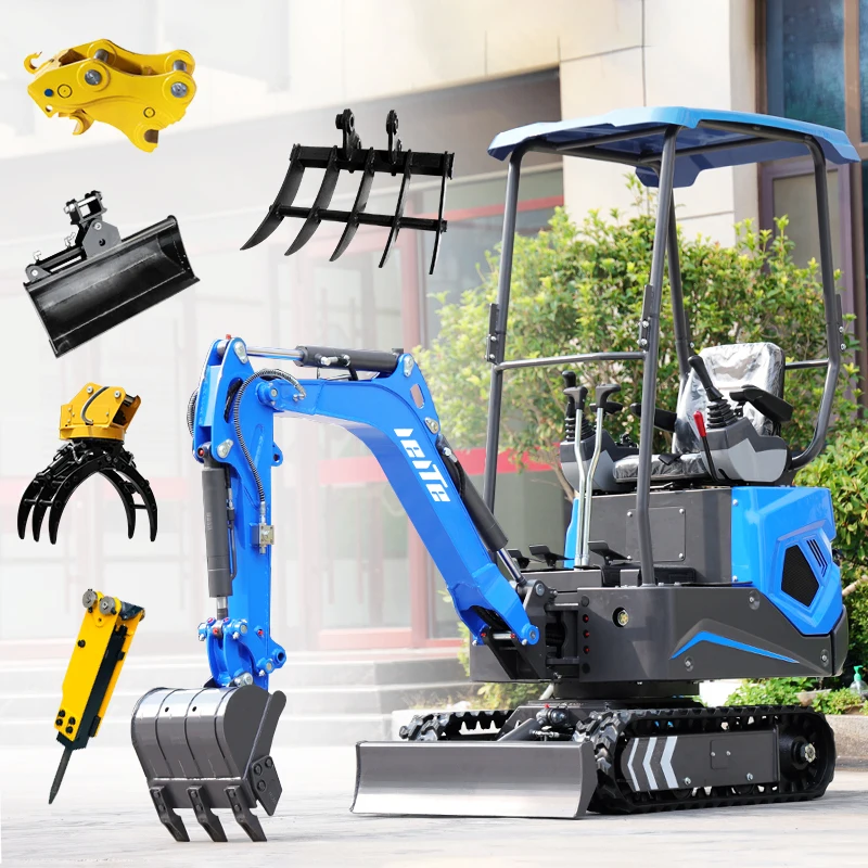 Fast Delivery Multi-function Mini Excavator 1 Ton Kubota Engine Digger Small Crawler Farm Excavators 2 Ton 3 Ton Home Customized