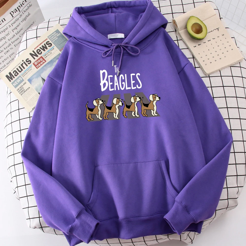 The Beagles Simplicity Printing Mens Hoody Harajuku Fleece Sweatshirt Fashion Crewneck Hooded Casual Oversize Streetwear