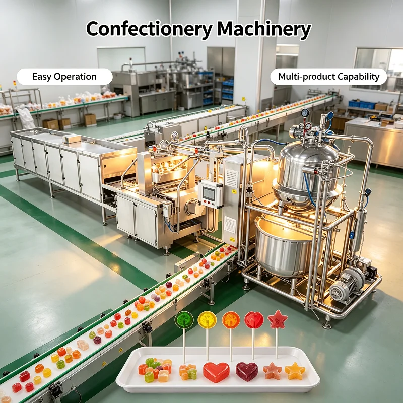 Candy Forming Production Line Energy Saving Lollipop Processing Equipment for Food Plant Customized