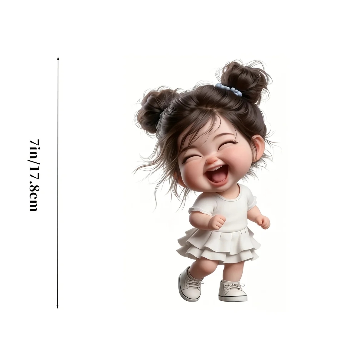 7 Inch Happy Girl Vinyl Sticker Cute Cartoon Decal for Car Laptop Water Bottle Truck Phone Motorcycle Window Wall Cup Decor