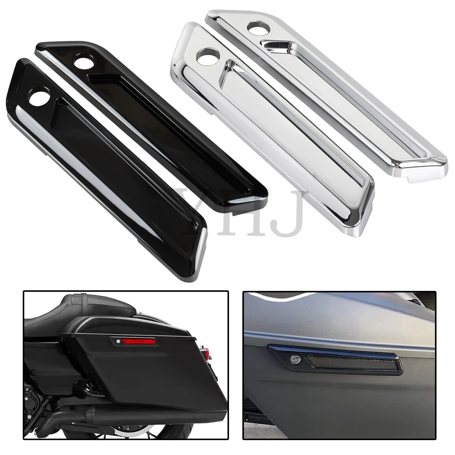 

ABS Plastic Saddlebag Hinge Latch Cover For Harley Motorcycle Touring Road King Electra Street Glide 2014-Later Chrome/Black