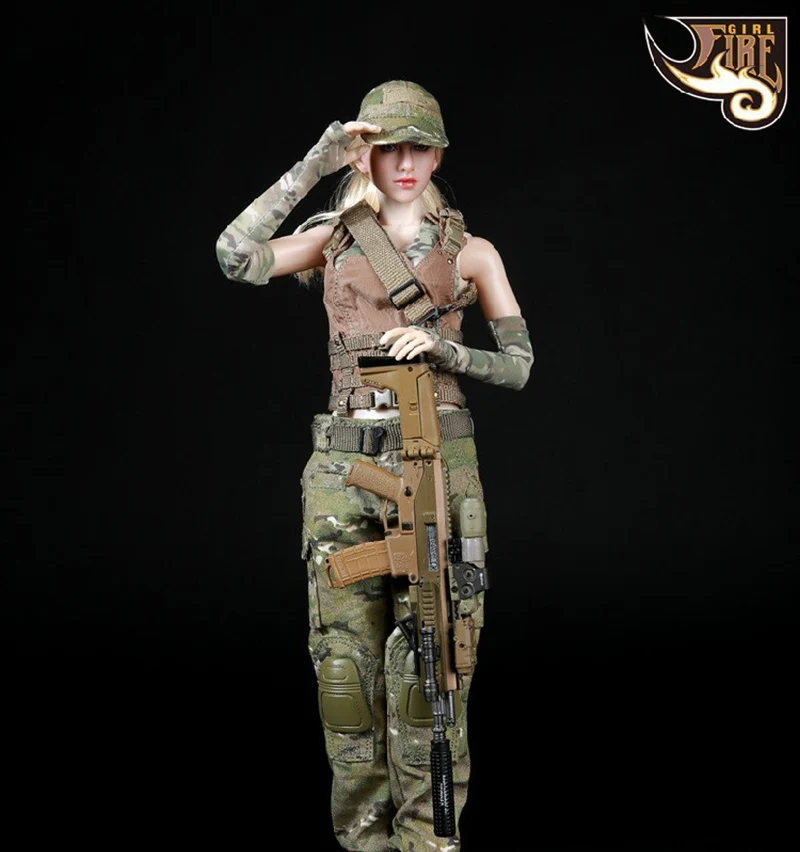 Fire Girl Toys FG003 FG004 1/6 Soldato Femminile Esercito Militare Uniforme Camouflage Tattico Combattimento Vestito Stivali Per 12 "Action Figure