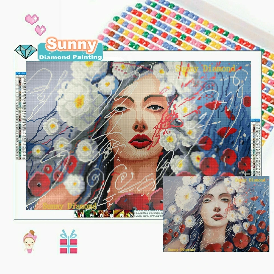 

5D DIY Girl Diamond Painting Tears Of Venus Mosaic Picture Needlework Full Drill Rhinestones Embroidery Cross Stitch Art Decor