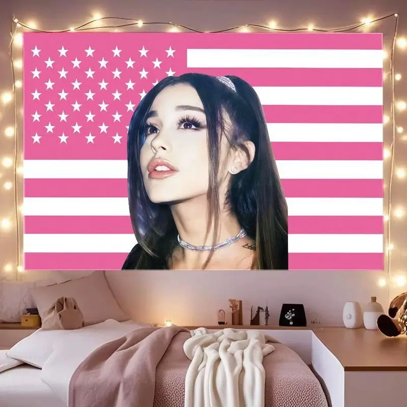 VIKAMA Grand Pink Flag Theme Tapestry Star Bedroom Background Wallpaper Room Decoration Home Decoration