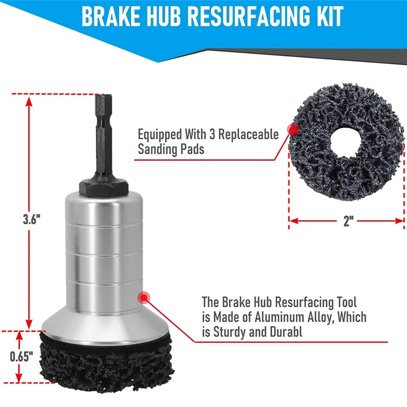 ABFI Rust Removal Tool For Hub Rotor Wheel Wheel For Hub Resurfacing Kit Brake Disc Rust Cleaning Tools Maintenance