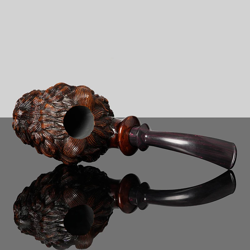 MUXIANG Briarwood Tobacco Pipe Hand-carved Pipe Big Dog Model Pipe Colored Cumberland Pipe Mouth 20mm Bowl Diameter