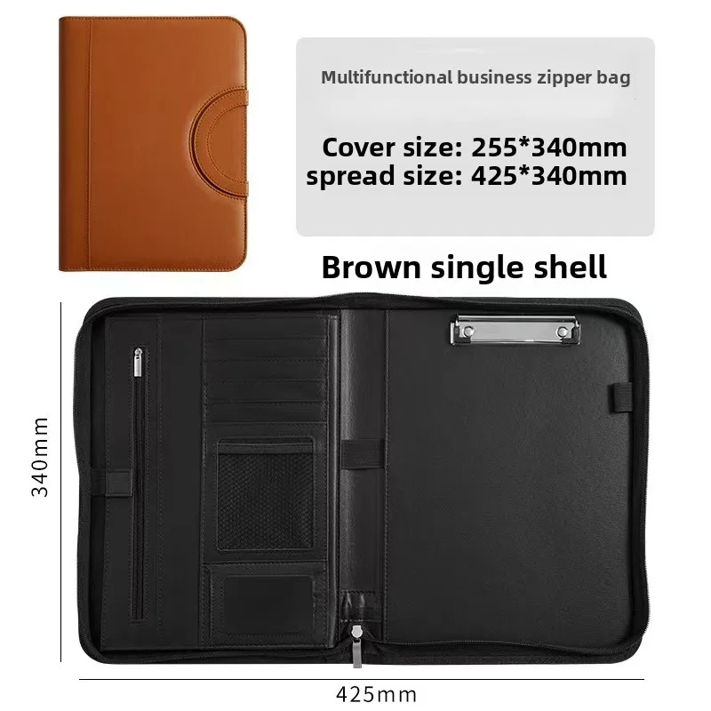 cartella-in-pelle-a4-con-cerniera-ideale-per-l’uso-professionale-dotata-di-scomparti-multipli-per-l’organizzazione-di-documenti-con-manico-e-borsa-per-archiviare-documenti-perfetta-per-riunioni-contratti-e-attivita-di-vendita