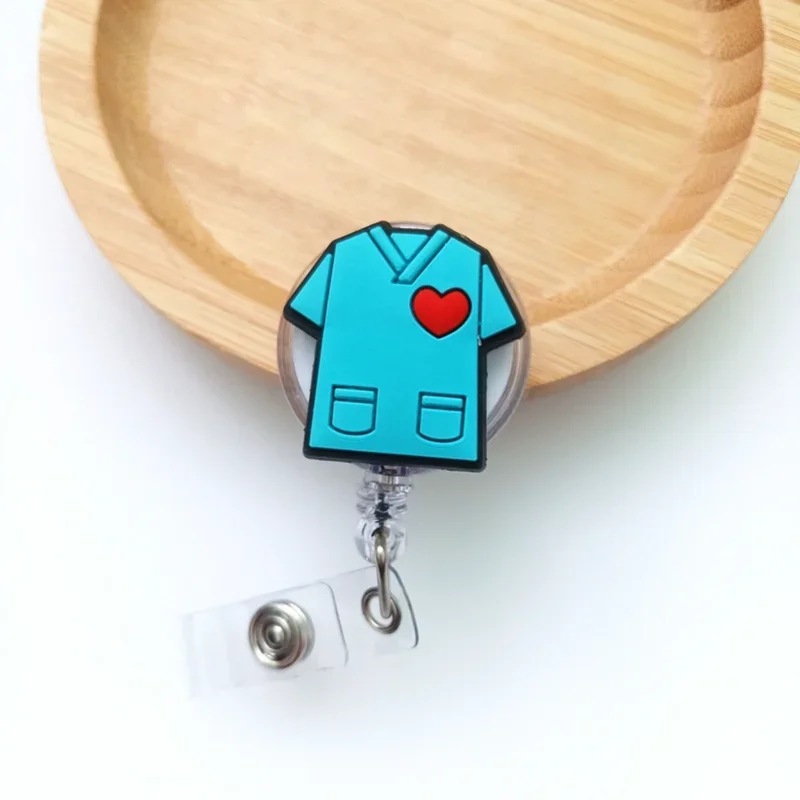 Cartoon Retractable Badge Reel ID Lanyard, Name Tag, Titular do Cartão, Carretéis, Chaveiro, Acessórios, Médico, Enfermeira, Bonito