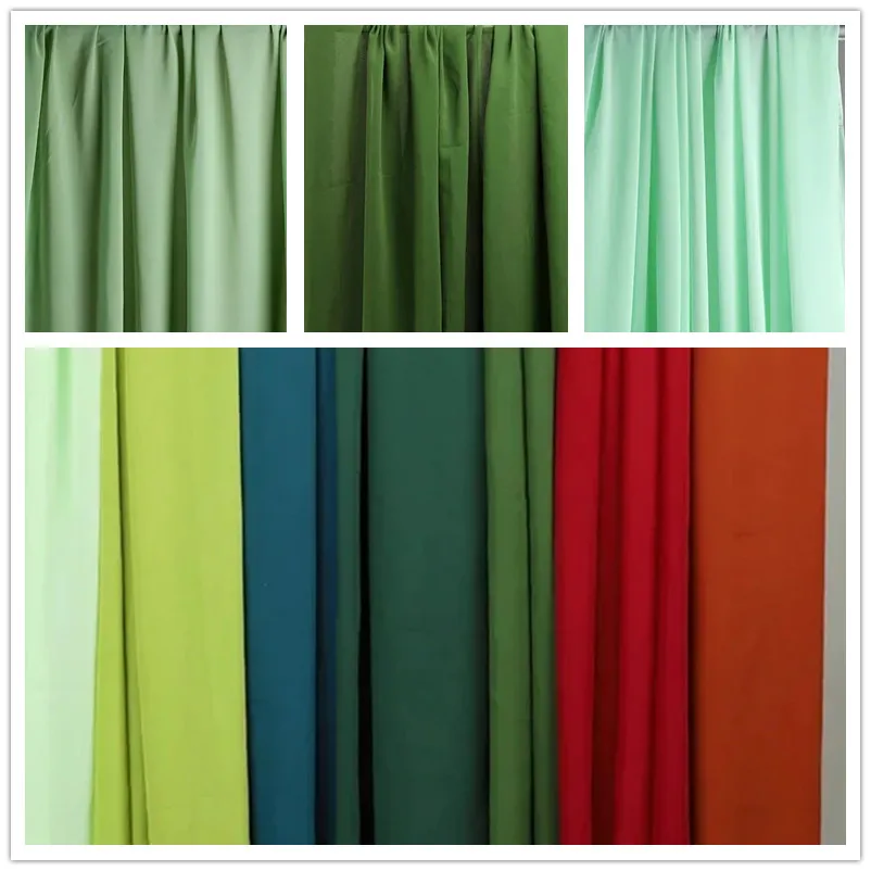 Green Chiffon Fabric Drape High Density Georgette Polyester For Summer Skirt Lining, Shirt, Pants, Dress ,Handmade DIY Clothing