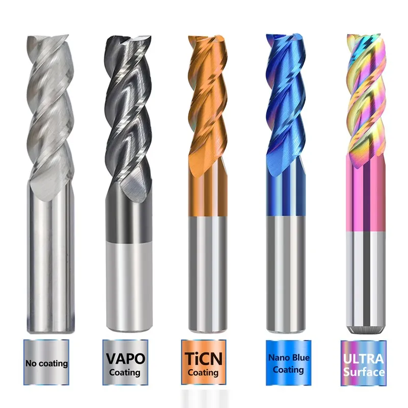 XCAN 3 Flute Milling Cutter Carbide End Mill Straight Shank CNC Router Bit for Aluminum Wood Copper CNC Milling Tools 3 4 6 8mm