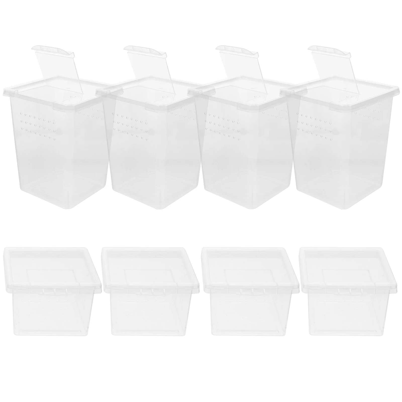 8 قطعة الحيوانات الأليفة العنكبوت الموئل شفافة الزواحف الضميمة التهوية خزان التغذية للكريكيت الثعابين الناسك كراب المحمولة #4