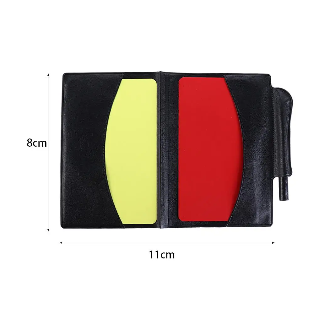 Red Card Soccer Referee Card Recording Paper Score Sheets Soccer Referee Book with Pencil Yellow Card Football Referee Wallet