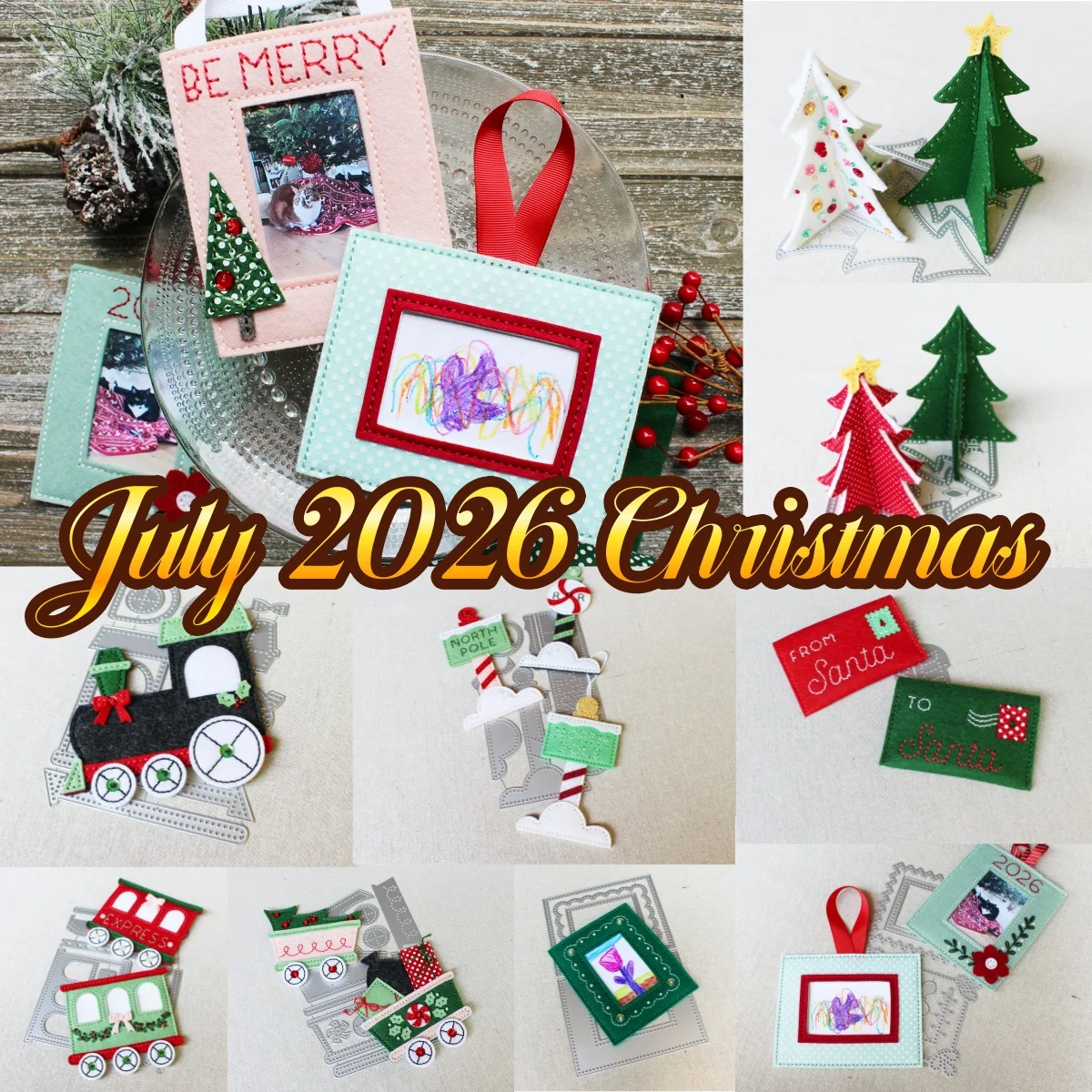 Christmas In July Release Tabletop Tree Car Metal Cutting Dies For DIY Decorating Scrapbook Paper Card Embossing Craft Felt Dies