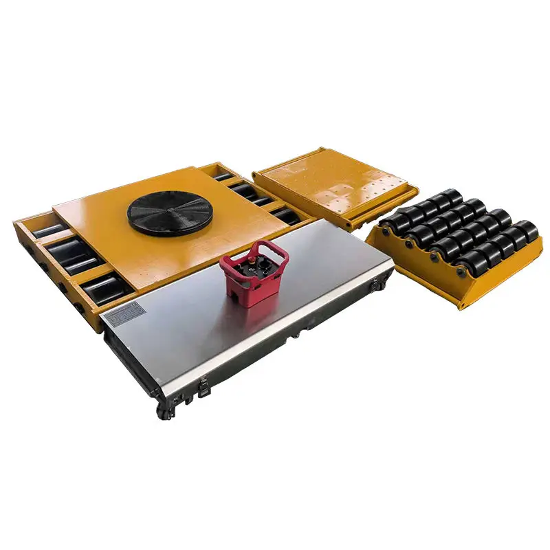 40T Electric Tank Transporter Crawler Type Battery Powered Wireless Remote Control Machine Moving Skates for Warehouse