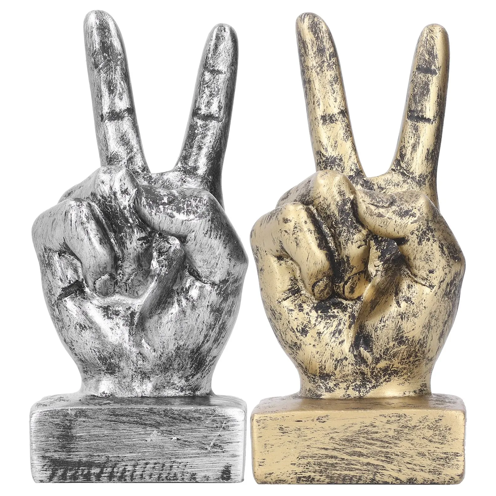 Resin Finger Sign Sculpture Desktop Ornament Decor Perfect Environmentally Finger Gesture Sculpture Home for Neighbor Friends
