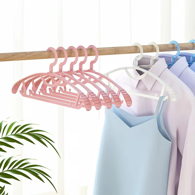 

10PCS Household Clothes Hangers Adult Wide-Shoulder Thickened Non-Slip Plastic for Drying Hanging