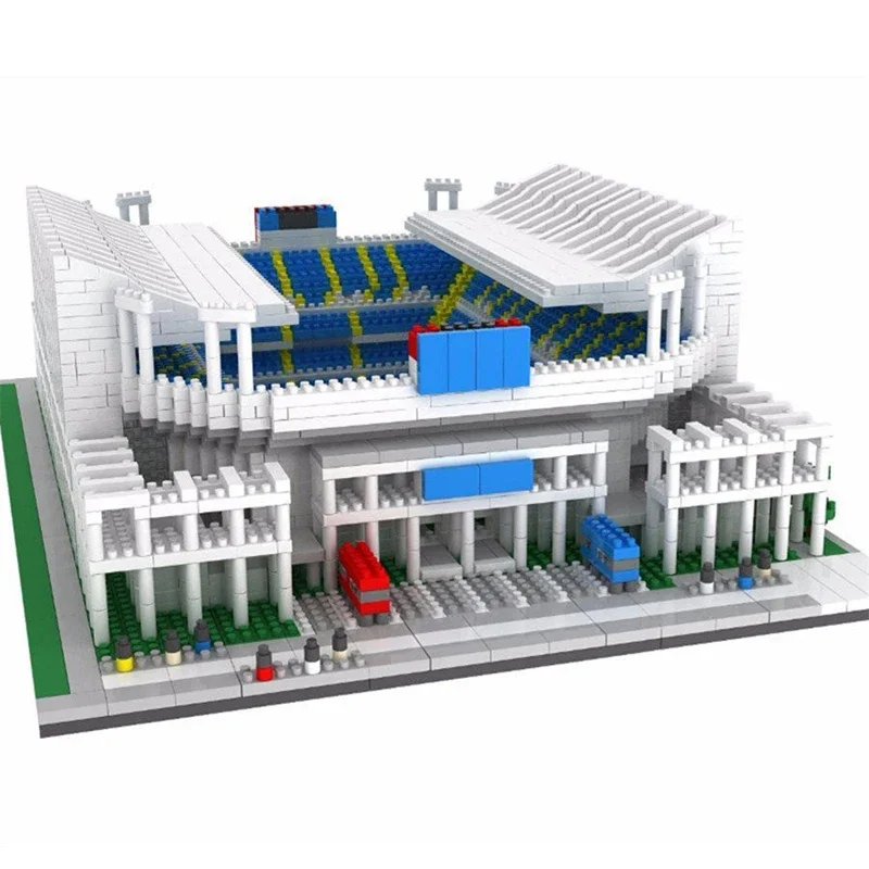 Décennie s de construction d'architecture de renommée mondiale pour enfants, terrain de football du Portugal, modèle de brique de stade 3D, mini jouet, YZ064