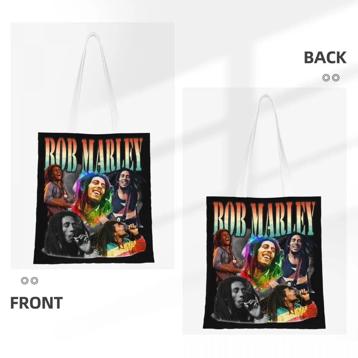 Bob Marley Merch Canvas Tote Bag for Women Simple style Rasta Reggae Music Fashion Bags Handbang